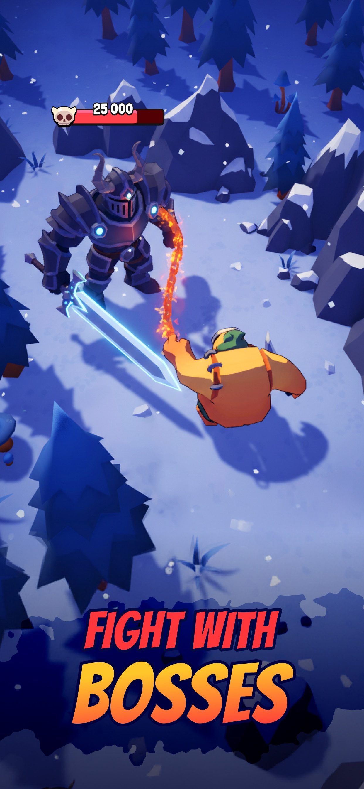 Бой со снежным боссом в Butcher Hero